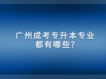 廣州成考專升本專業(yè)